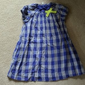 NWOT Mini Boden Blue/Beige Short-sleeve Dress